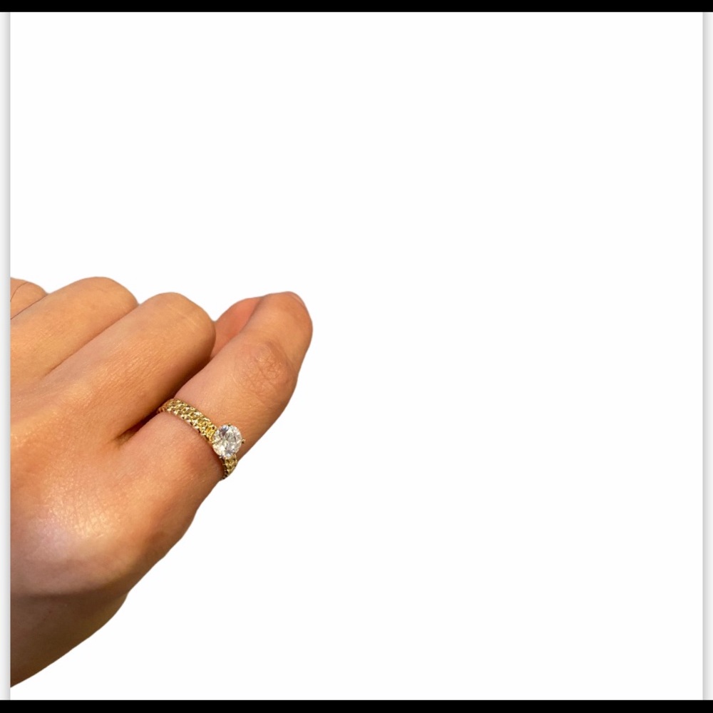 🆕18k gold ring band with Russian stone